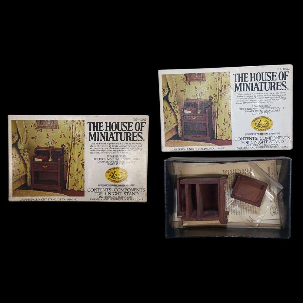 Vintage Dollhouse Miniature Chippendale Night Stand Late 1700s Furniture Kit DIY